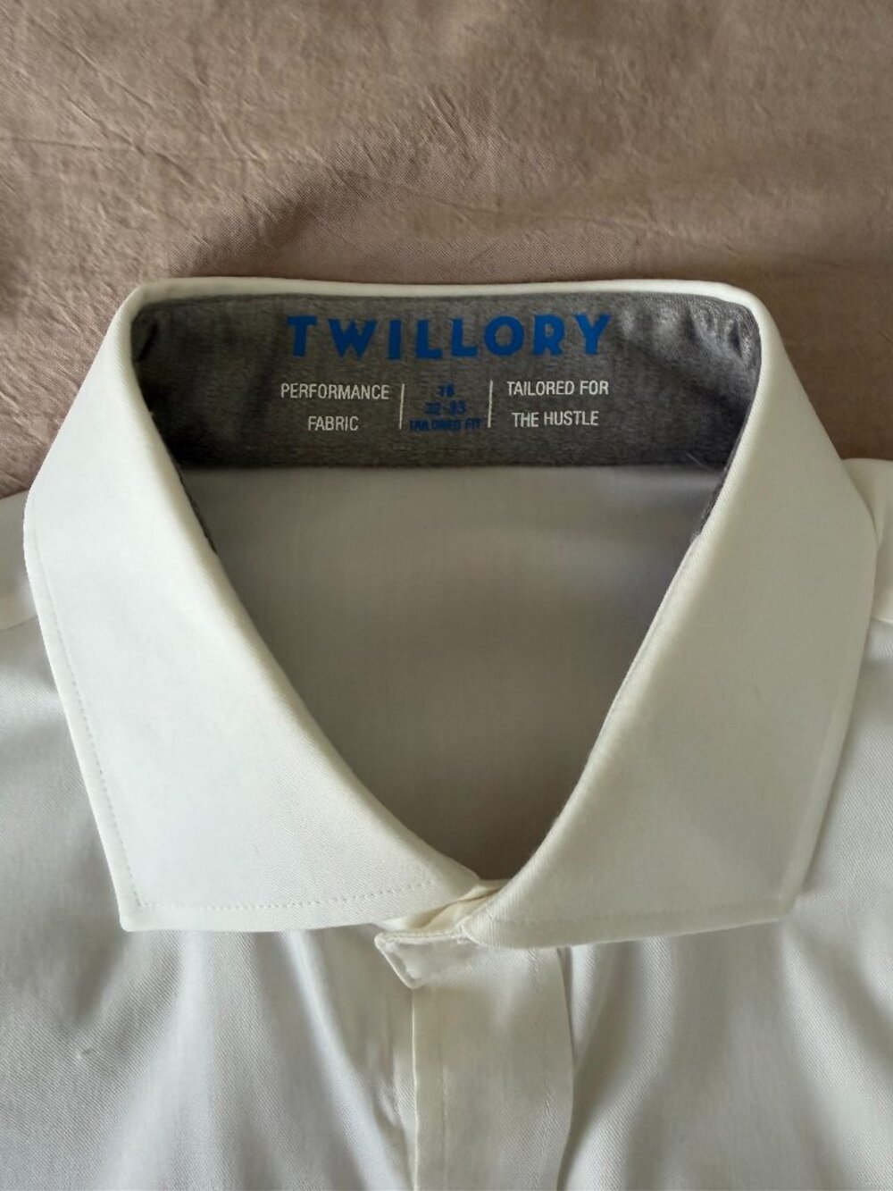 Twillory Performance Stretch Mens Dress Shirt White Tailored Fit Size 16 / 32
